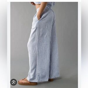 Pull on Blue and White Striped Pants